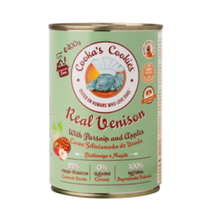 Cooka’s Cookies - Real Venison - elnienos konservai su pastarnokais ir obuoliais