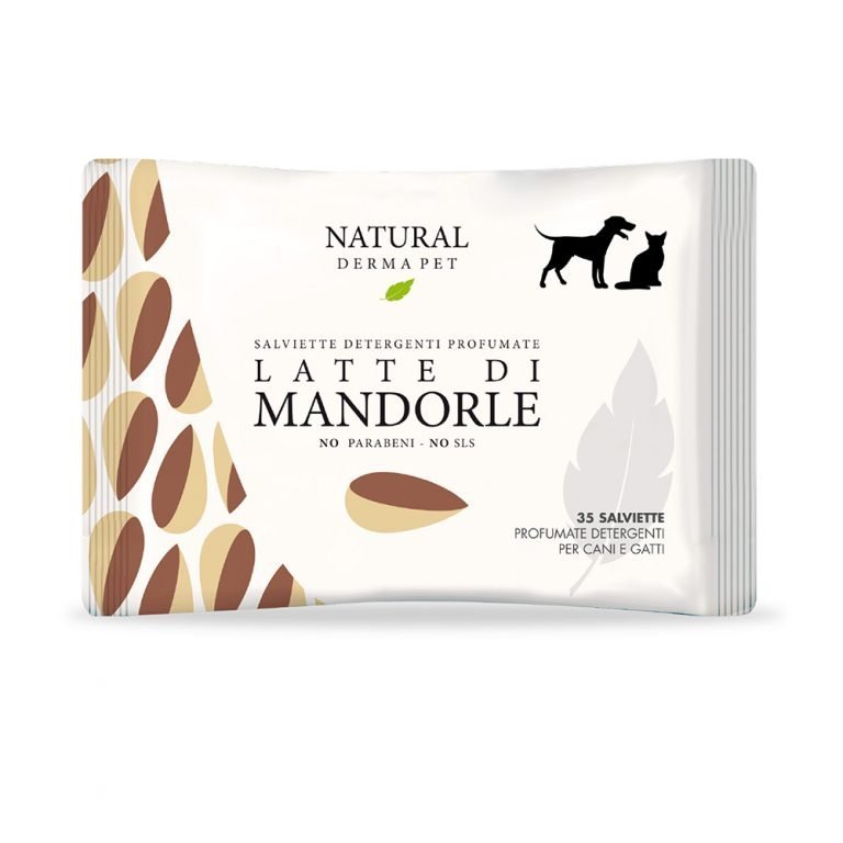 Natural Derma Pet drėgnos servetėlės su migdolų pieno kvapu
