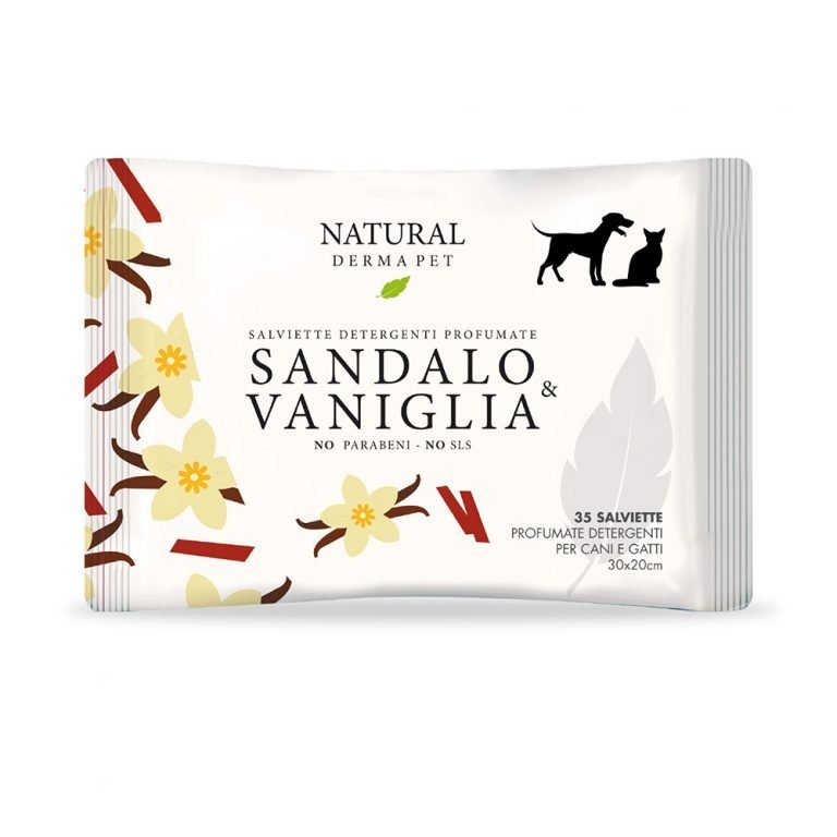 Natural Derma Pet drėgnos servetėlės su sandalmedžio ir vanilės kvapu