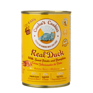 Cooka’s Cookies - Real Duck - antienos konservai su saldžiosiomis bulvėmis ir moliūgais